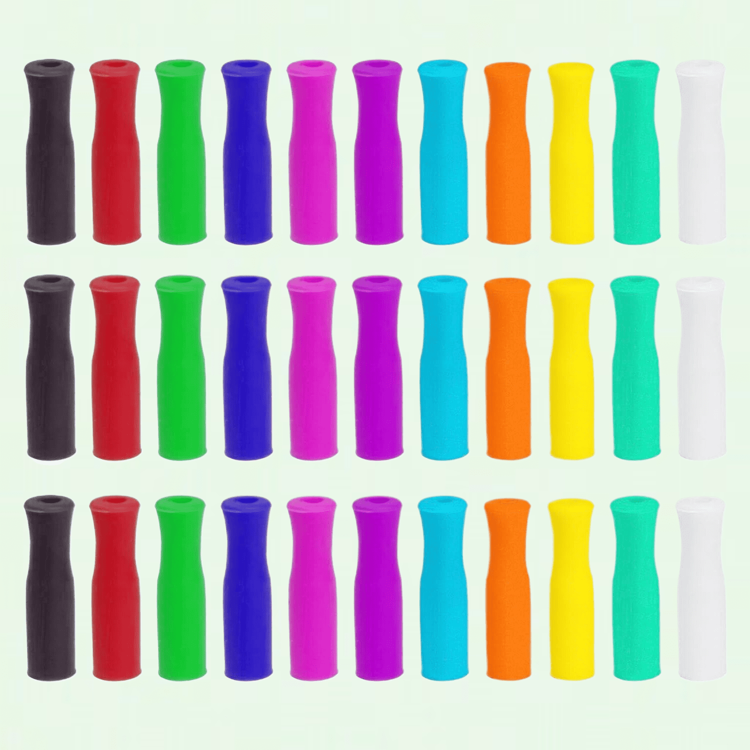 33pcs Silicone Straw Tips, Multicolor Straw Protectors, Reusable Straw ...