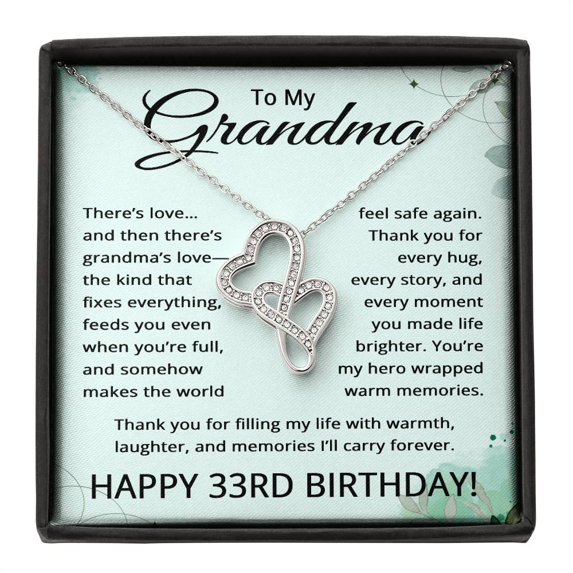 33rd Birthday Gifts for Grandma - To My Grandmother Necklace - 33 Years Old Grandma Title: Standard Box