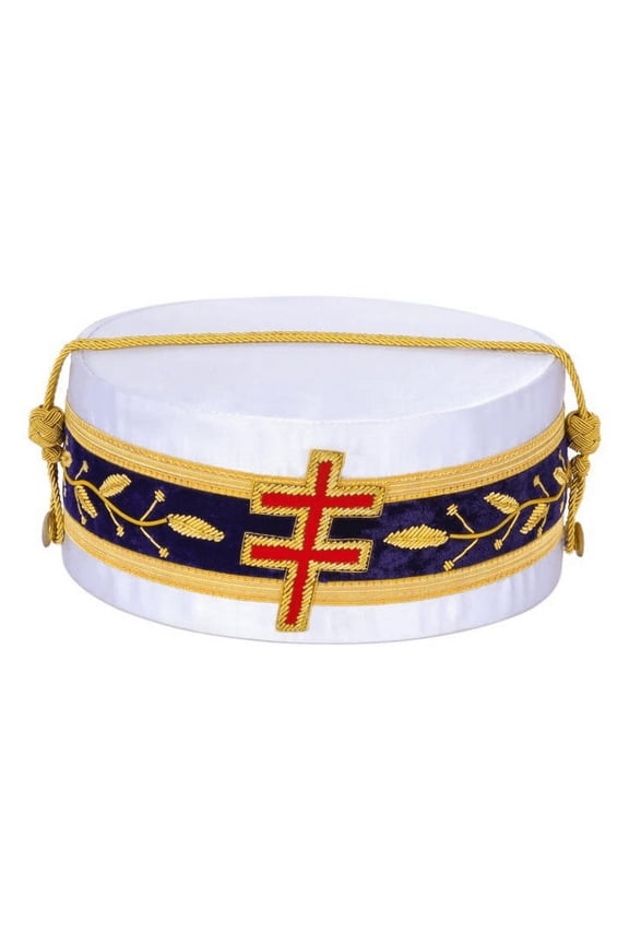 33rd Degree Scottish Rite Crown Cap - Hand Embroidery,Purple Band with Gold Trim