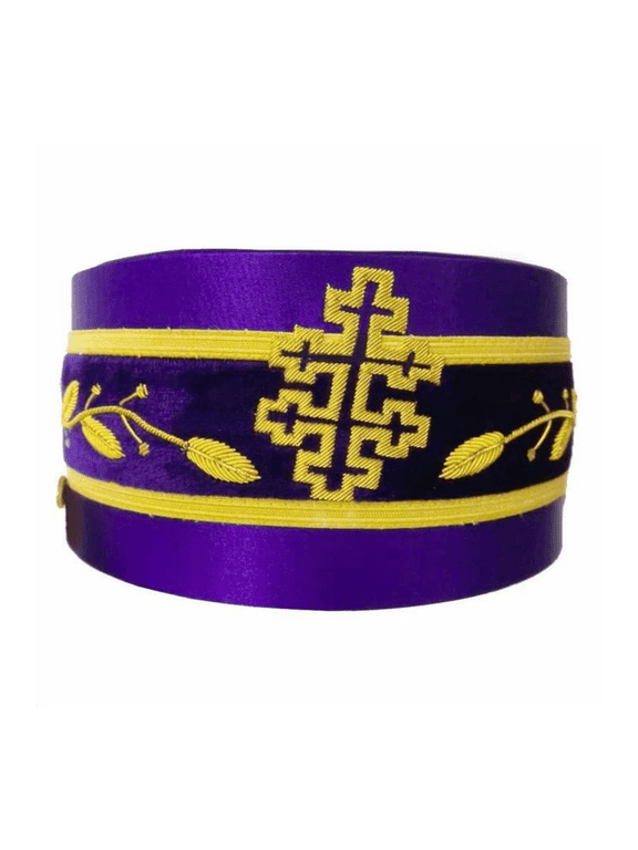 33rd Degree Scottish Rite Crown Cap - Purple with Gold Braid Bullion