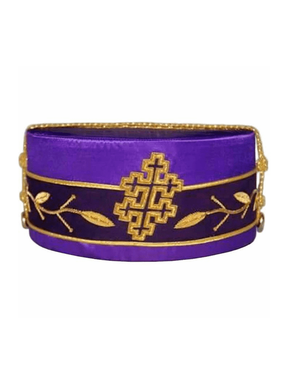 33rd Degree Scottish Rite Crown Cap - Purple with Gold Cap Cord