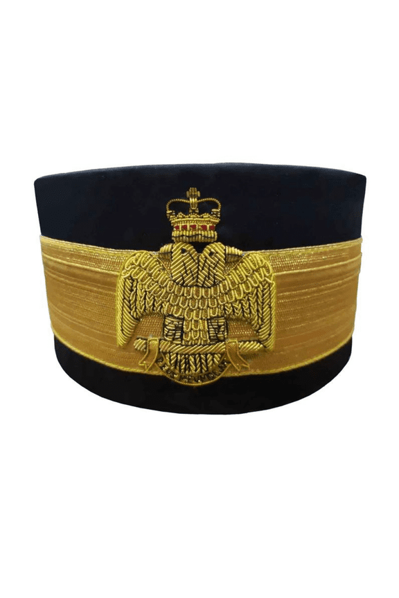 33rd Degree Scottish Rite Crown Cap - Wings Down Black,
