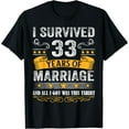 thumbnail image 1 of 33rd Wedding Anniversary shirt Couples Husband Wife 33 Years T-Shirt100% cotton, 1 of 7