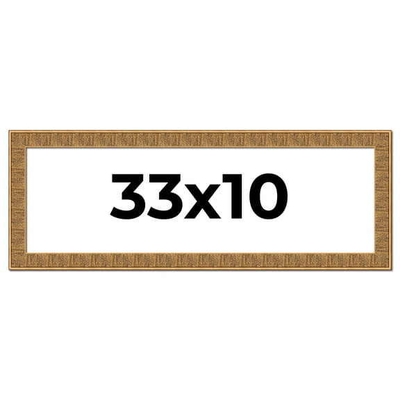 33x10 Frame Black and Gold Distressed Solid Wood Sonoma Picture Frame | 1.625 Inch Moulding Width |