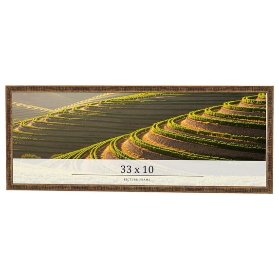 33x10 Frame Gold Kingsley Distressed Solid Wood Picture Frame Width 0.75 Inches | Interior Frame