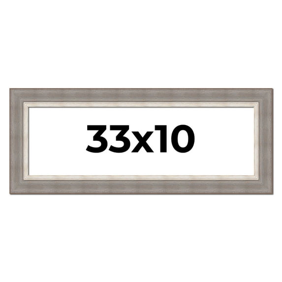 33x10 Frame Grey Real Wood Picture Frame Width 2.75 Inches | Interior Frame Depth 0.5 Inches |