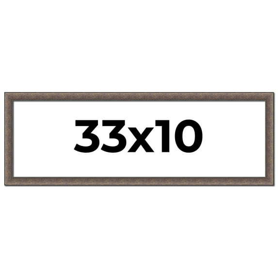 33x10 Frame Silver Real Wood Picture Frame Width 1.25 Inches | Interior Frame Depth 0.5 Inches |