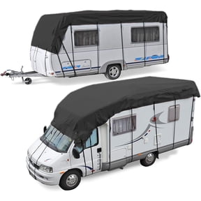 33x10FT Heavy Duty RV Roof Cover, Camper Cover Waterproof & UV Resistant for Class A/B/C Motorhomes, Popup & Truck Campers, Travel Trailers with All-Weather Protection