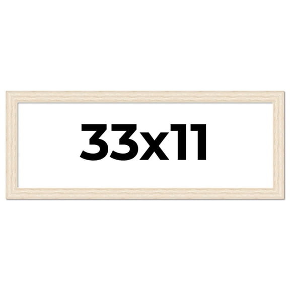 33x11 Frame White Barnwood Picture Frame Includes UV Acrylic Plexiglass, Acid Free Foam Backing