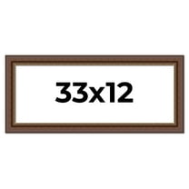 33x12 Copper and Brown Real Wood Picture Frame Width 2 inches | Interior Frame Depth 0.5 inches |