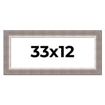 33x12 Frame Grey Real Wood Picture Frame Width 2.75 Inches | Interior Frame Depth 0.5 Inches |