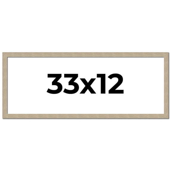 33x12 Frame Grey Solid Wood Picture Frame Width 1 Inches | Interior Frame Depth 0.5 Inches |
