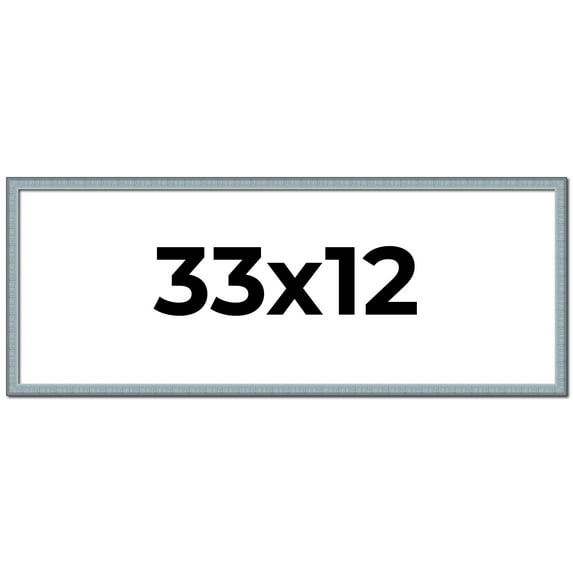 33x12 Frame Rustic Sky Blue Solid Wood Picture Frame | 0.75 Inch Moulding Width |Includes UV