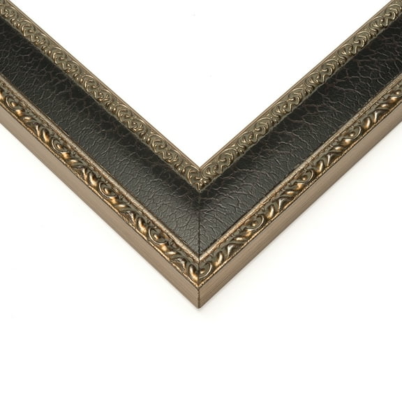 33x12 Frame Silver Brown Ornate Solid Wood Picture Frame Width 1.75 Inches | Interior Frame Depth