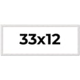 thumbnail image 1 of 33x12 Frame White Scuffed Rustic Solid Wood Picture Frame | 0.75 Inch Moulding Width| Includes UV, 1 of 8