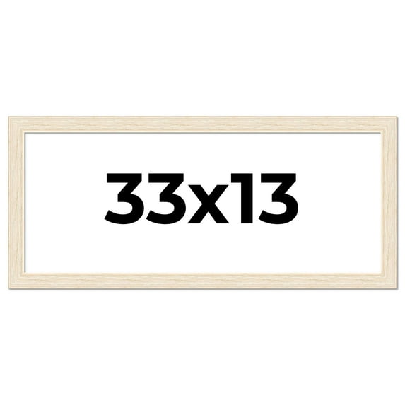 33x13 Frame White Barnwood Picture Frame Includes UV Acrylic Plexiglass, Acid Free Foam Backing