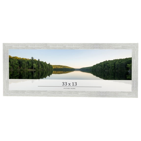 33x13 Frame White Real Wood Picture Frame Width 1.5 inches | Interior Frame Depth 0.5 inches | Barn