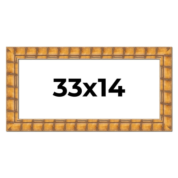 33x14 Frame Beige Real Wood Picture Frame Width 3 inches | Interior Frame Depth 0.5 inches |
