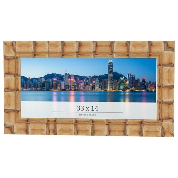 33x14 Frame Beige Real Wood Picture Frame Width 3 inches | Interior Frame Depth 0.5 inches |