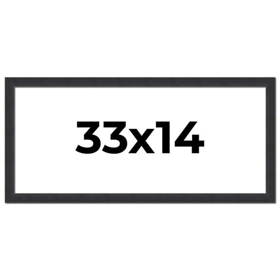 33x14 Frame Black Real Wood Picture Frame Width 1.25 Inches | Interior Frame Depth 0.5 Inches |