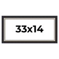 thumbnail image 1 of 33x14 Frame Black Real Wood Picture Frame Width 2.25 Inches | Interior Frame Depth 0.5 Inches |, 1 of 8