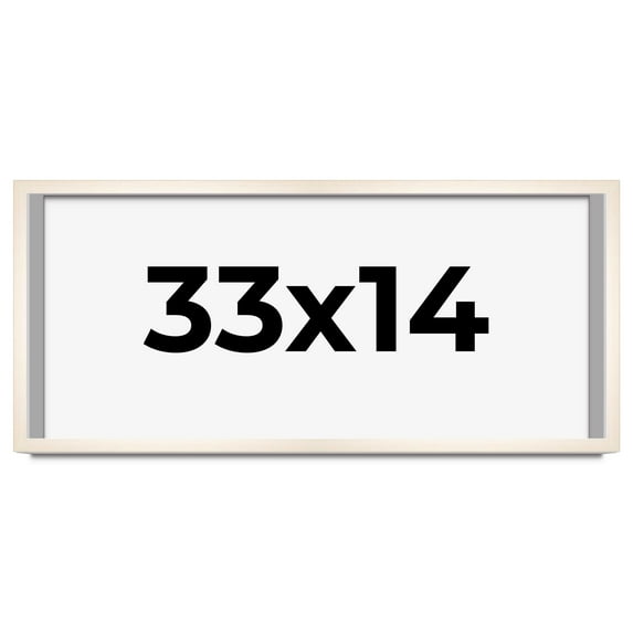 33x14 Frame White Wheat Solid Wood Picture Frame | Moulding Width 0.75 Inches | Interior Depth 0.5