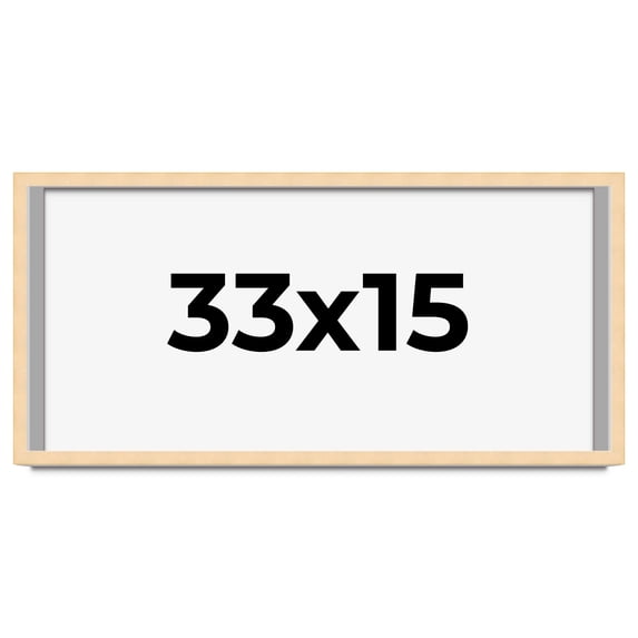 33x15 Frame Beige Real Wood Picture Frame Width 0.75 inches | Interior Frame Depth 0.5 inches |