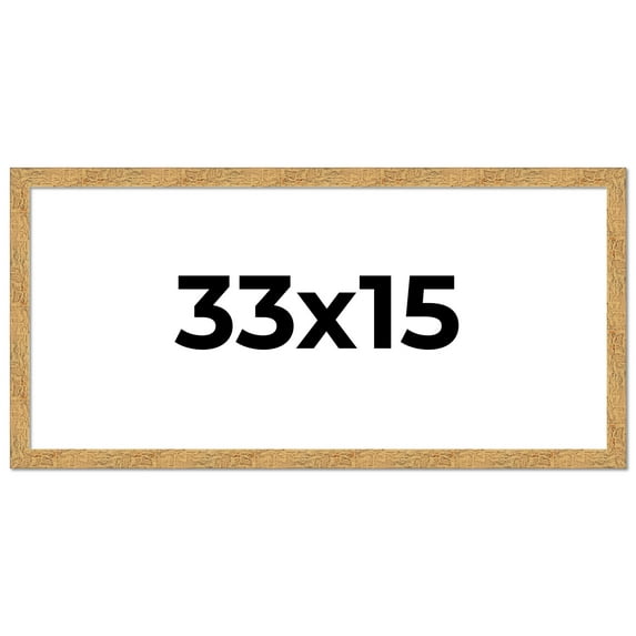 33x15 Frame Beige Real Wood Picture Frame Width 1.25 inches | Interior Frame Depth 0.5 inches |