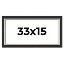 33x15 Frame Black Real Wood Picture Frame Width 2.25 Inches | Interior Frame Depth 0.5 Inches |
