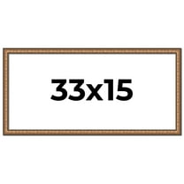 33x15 Frame Gold Real Wood Picture Frame Width 1.25 inches | Interior Frame Depth 0.5 inches |