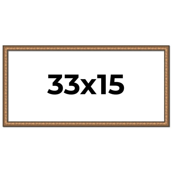 33x15 Frame Gold Real Wood Picture Frame Width 1.25 inches | Interior Frame Depth 0.5 inches |