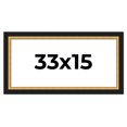 thumbnail image 1 of 33x15 Frame Gold Real Wood Picture Frame Width 2.25 Inches | Interior Frame Depth 0.5 Inches |, 1 of 8