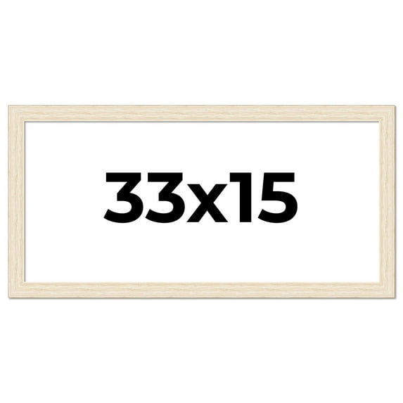 33x15 Frame White Real Wood Picture Frame Width 1.5 inches | Interior Frame Depth 0.5 inches | Barn