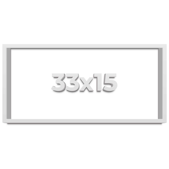 33x15 Shadow Box Frame White | 2 Inches Deep Real Wood Contemporary Shadowbox Display Frame | UV