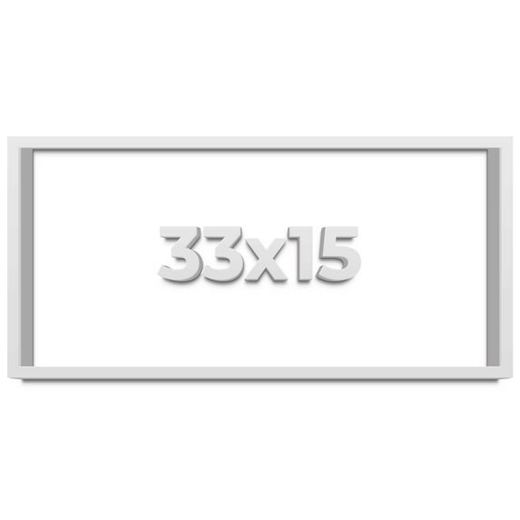 33x15 Shadow Box Frame White | 2 Inches Deep Real Wood Contemporary Shadowbox Display Frame | UV