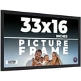 thumbnail image 1 of 33x16 Frame Black Real Wood Picture Frame Width 0.75 inches | Interior Frame Depth 0.5 inches |, 1 of 8