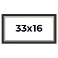 thumbnail image 1 of 33x16 Frame Black Real Wood Picture Frame Width 2.25 Inches | Interior Frame Depth 0.5 Inches |, 1 of 8