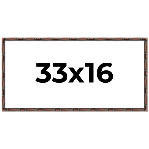 33x16 Frame Brown Bamboo with Dark Coffee/Walnut Finish | Solid Wood Picture Frame Width 0.75