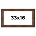 thumbnail image 1 of 33x16 Frame Brown Walnut Gold Ornate Trim Solid Wood Plein Air Picture Frame | 3 Inch Moulding, 1 of 8