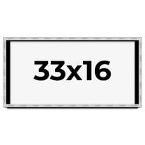 33x16 Frame Brushed Silver Solid Wood Picture Frame | 0.75 Inch Moulding Width | Rabbet Depth 0.75