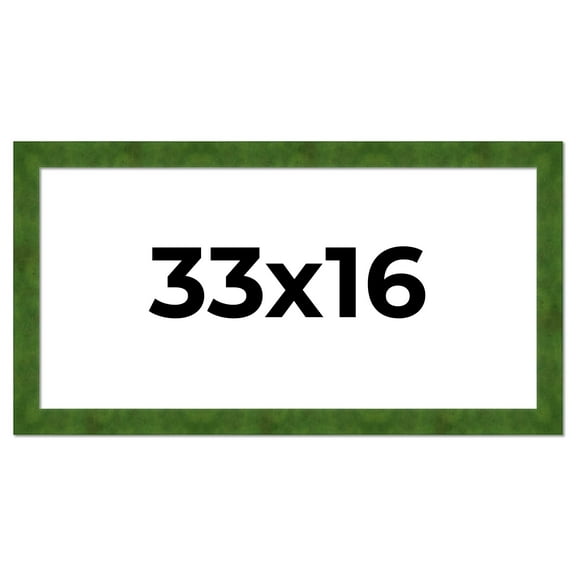 33x16 Frame Green Burl Solid Wood Picture Frame | 1.75 Inches Moulding Width | Interior Frame Depth
