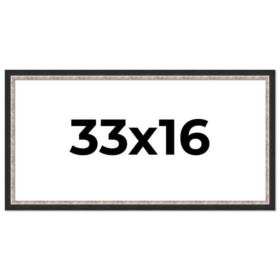 33x16 Frame Silver Real Wood Picture Frame Width 1.25 Inches | Interior Frame Depth 0.75 Inches |