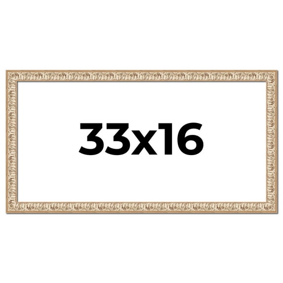 33x16 Frame White Real Wood Picture Frame Width 1.5 inches | Interior Frame Depth 0.5 inches |