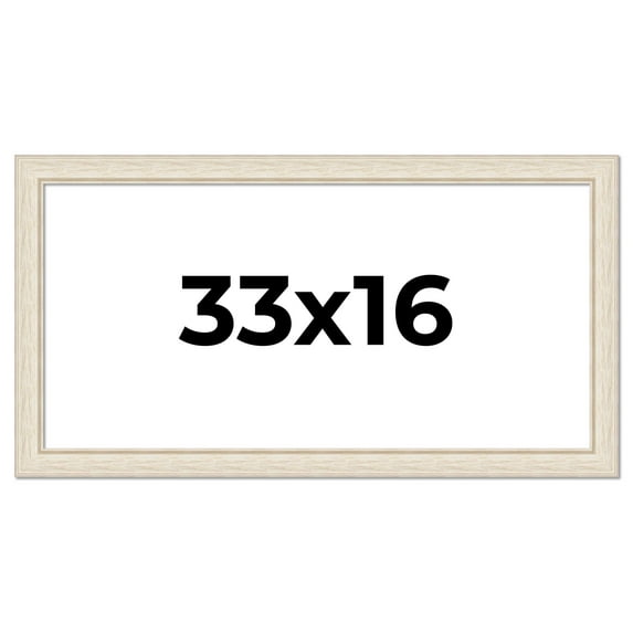 33x16 Frame White Real Wood Picture Frame Width 1.75 inches | Interior Frame Depth 0.5 inches |