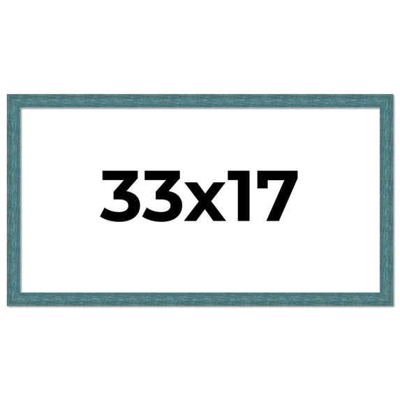 33x17 Frame Blue Rustic Barnwood Solid Wood Picture Frame Width 1.25 Inches | Interior Depth 0.5