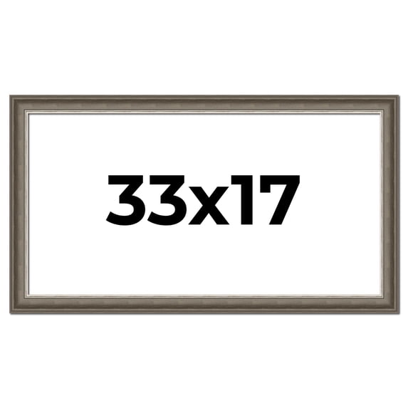 33x17 Frame Brown Solid Wood Picture Frame | 1.75 Inch Moulding Width | Austin Frame Complete with