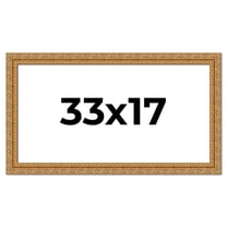 33x17 Frame Gold Ornate Solid Wood Picture Frame | 2 Inch Moulding Width | Firman Traditional Photo