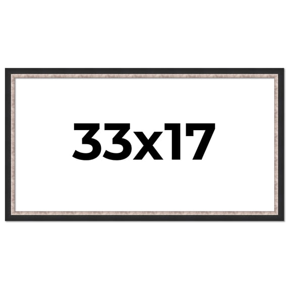 33x17 Frame Silver Real Wood Picture Frame Width 1.25 Inches | Interior Frame Depth 0.75 Inches |
