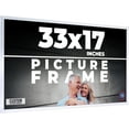 thumbnail image 1 of 33x17 Frame Silver Stainless Steel Solid Wood Picture Frame | 0.75 Inch Moulding Width | Includes, 1 of 8