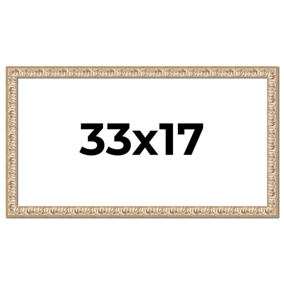 33x17 Frame White Real Wood Picture Frame Width 1.5 inches | Interior Frame Depth 0.5 inches |